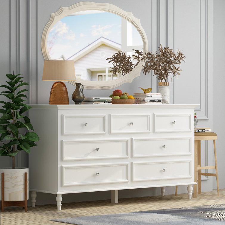 White seven 2024 drawer dresser